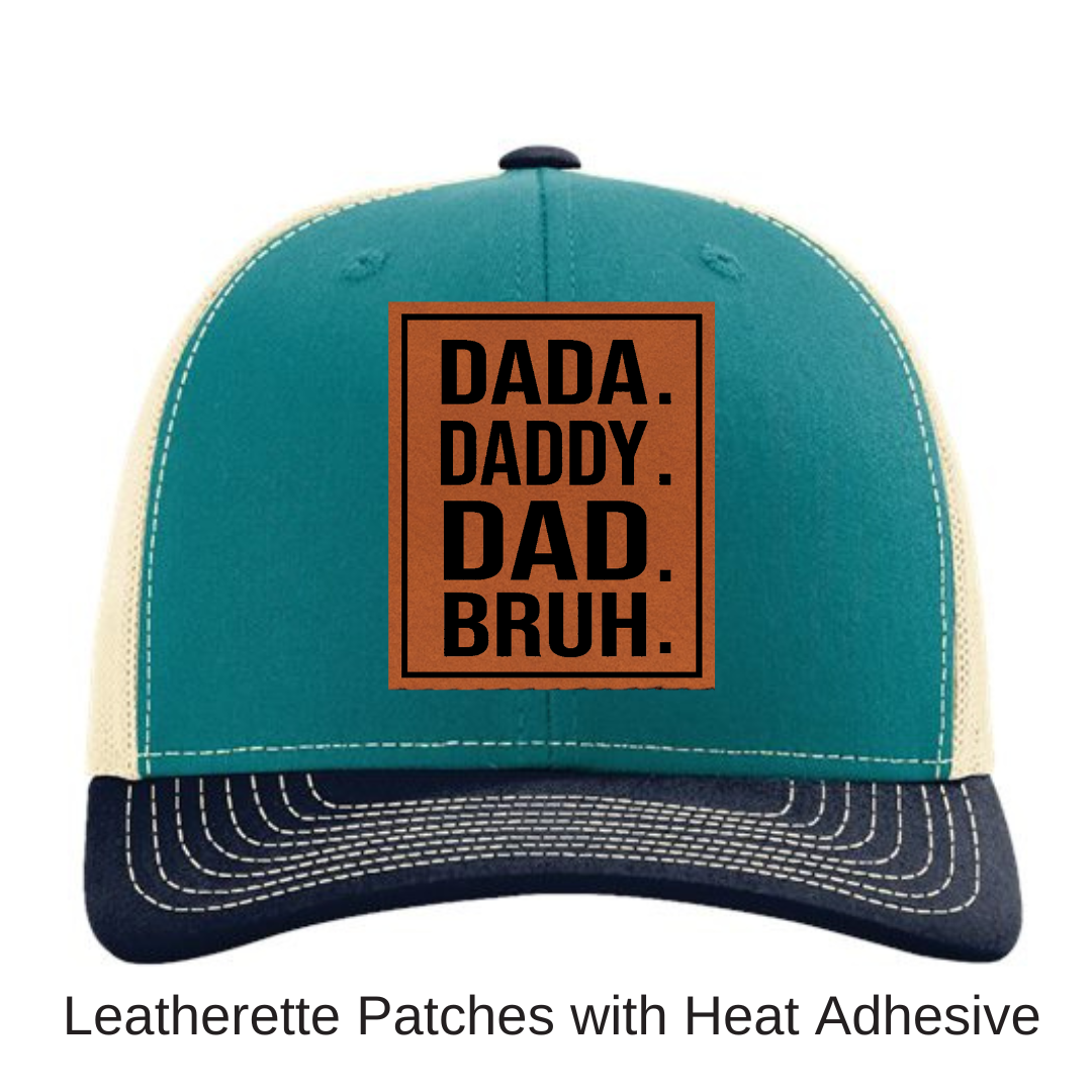 Dada Daddy dad bruh Leatherette Patch with Heat Adhesive
