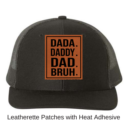 Dada Daddy dad bruh Leatherette Patch with Heat Adhesive